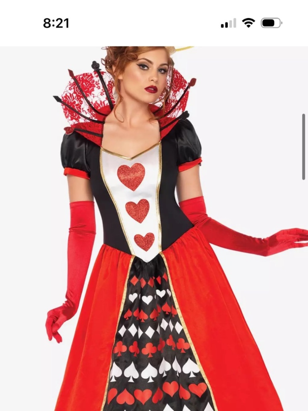 Deluxe Queen of Hearts Halloween costume by Leg Avenue Size XL